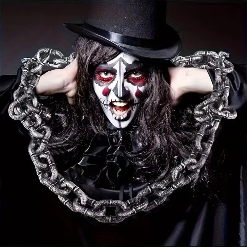 1.8M Halloween Simulation Chain Party Layout Decor Plastic Barrier Chain Halloween Performance Stage Props Costume Accessory