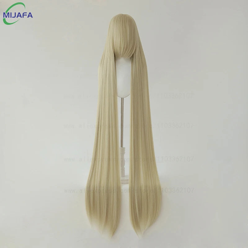 150cm Long Straight Cosplay Wig with Bangs Heat Resistant