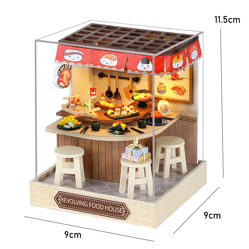 DIY Miniature Dollhouse Kit 3D Puzzle Furniture Assembly Model Doll House Educational Wooden Toys For Friends Birthday Gifts