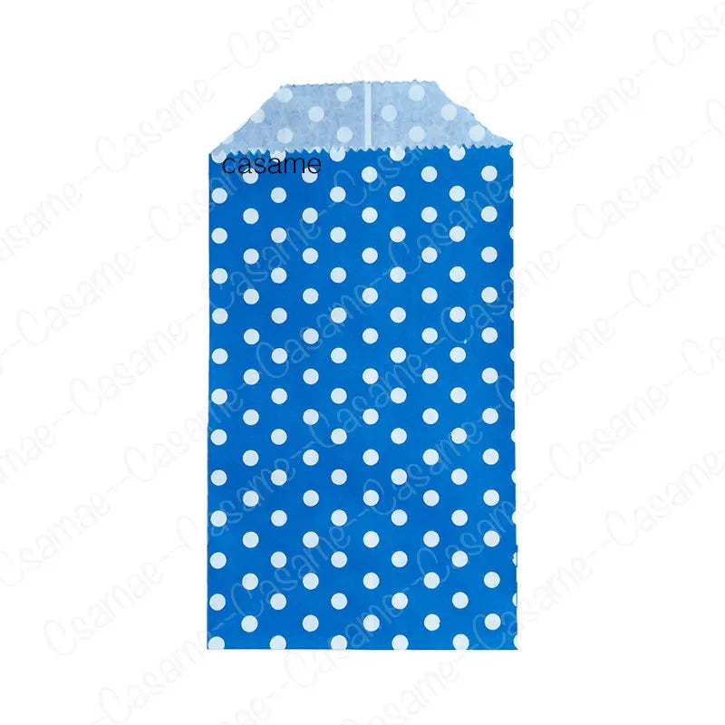 50pcs 15*10CM Wave Dot Kraft Paper Candy Biscuit Bags Packing Pouch Popcorn Bag Birthday Wrapping Supplies Pastry Tool