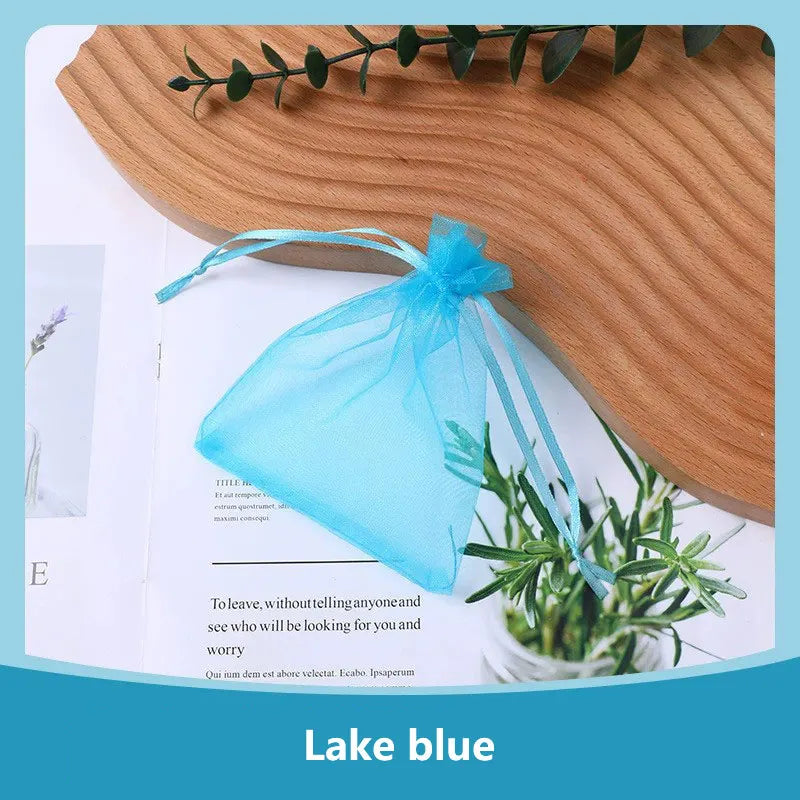 100PCS Drawable Organza Bags Supply Wedding Christmas Favor White Pouches Organza Gauze Sachet Gift Bags Drawstring