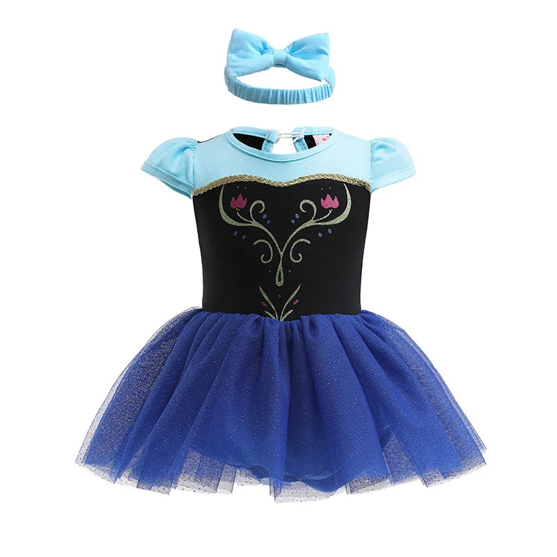 Baby Romper TUTU Dress With Headband Infant Baby Princess Girl Clothes Size 3-18M Cute Design Baby Dress Party Costumes