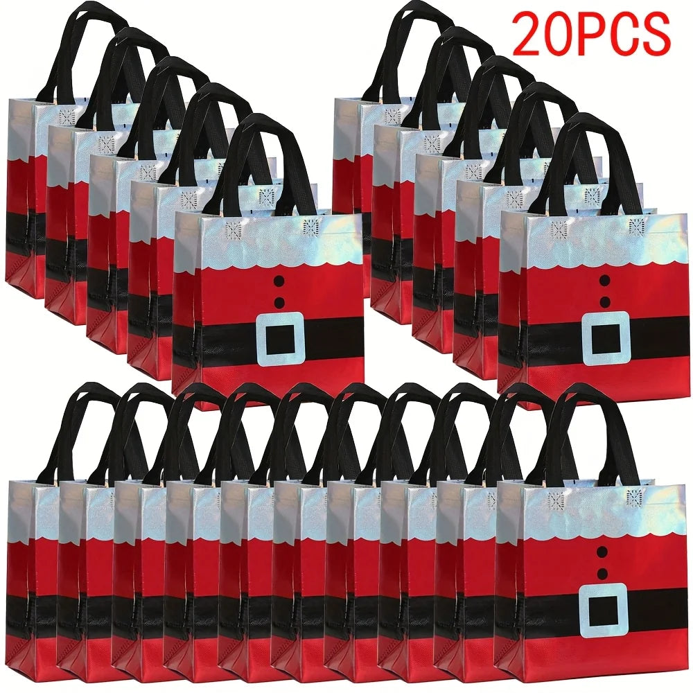 10/20pcs Christmas Gift Wrapping Bags, Perfect for Birthdays, Anniversaries, and Holiday Gift Exchanges, Christmas Gift Bags