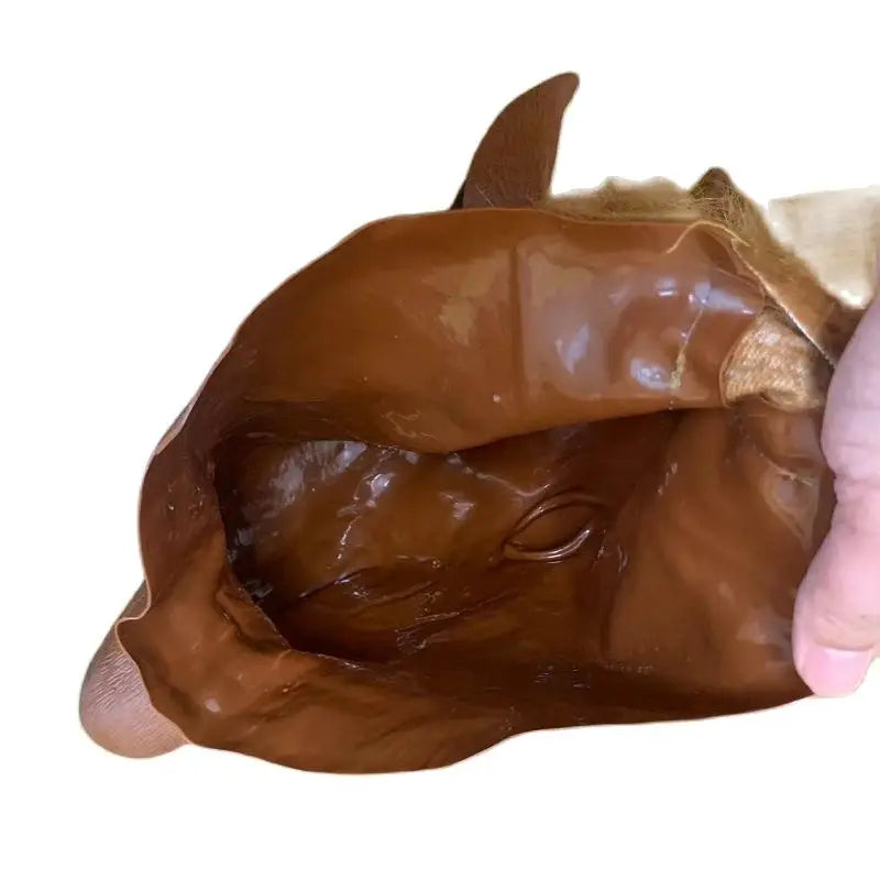 Brown Horse Head Mask Latex Animal Costume Prop for Halloween