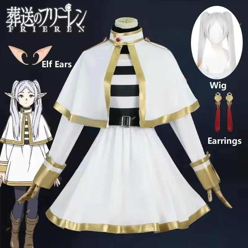 Women’s Fantasy Elf Mage Cosplay Costume with Wig & Shoes