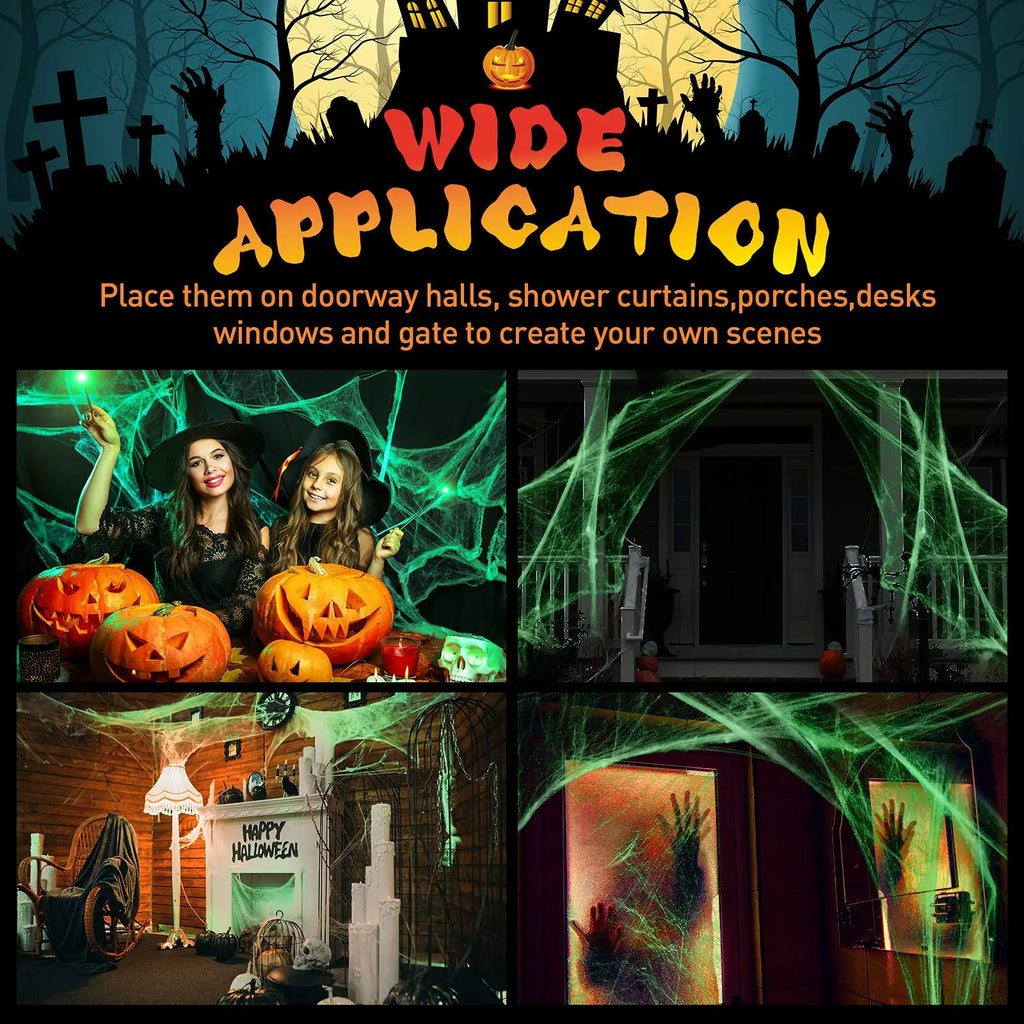 Glow in the Dark Halloween Spider Web Decoration