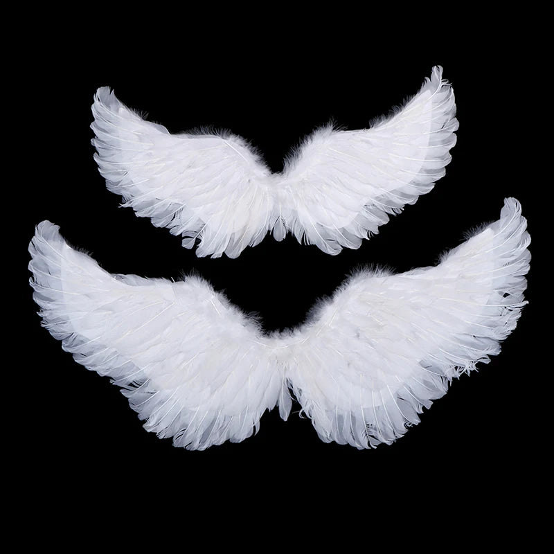 White Angel Wings Costume Set with Halo and Magic Wand