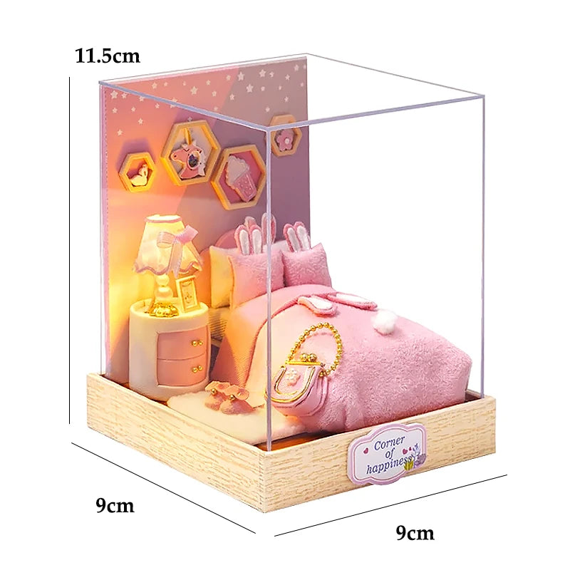 DIY Miniature Dollhouse Kit 3D Puzzle Furniture Assembly Model Doll House Educational Wooden Toys For Friends Birthday Gifts