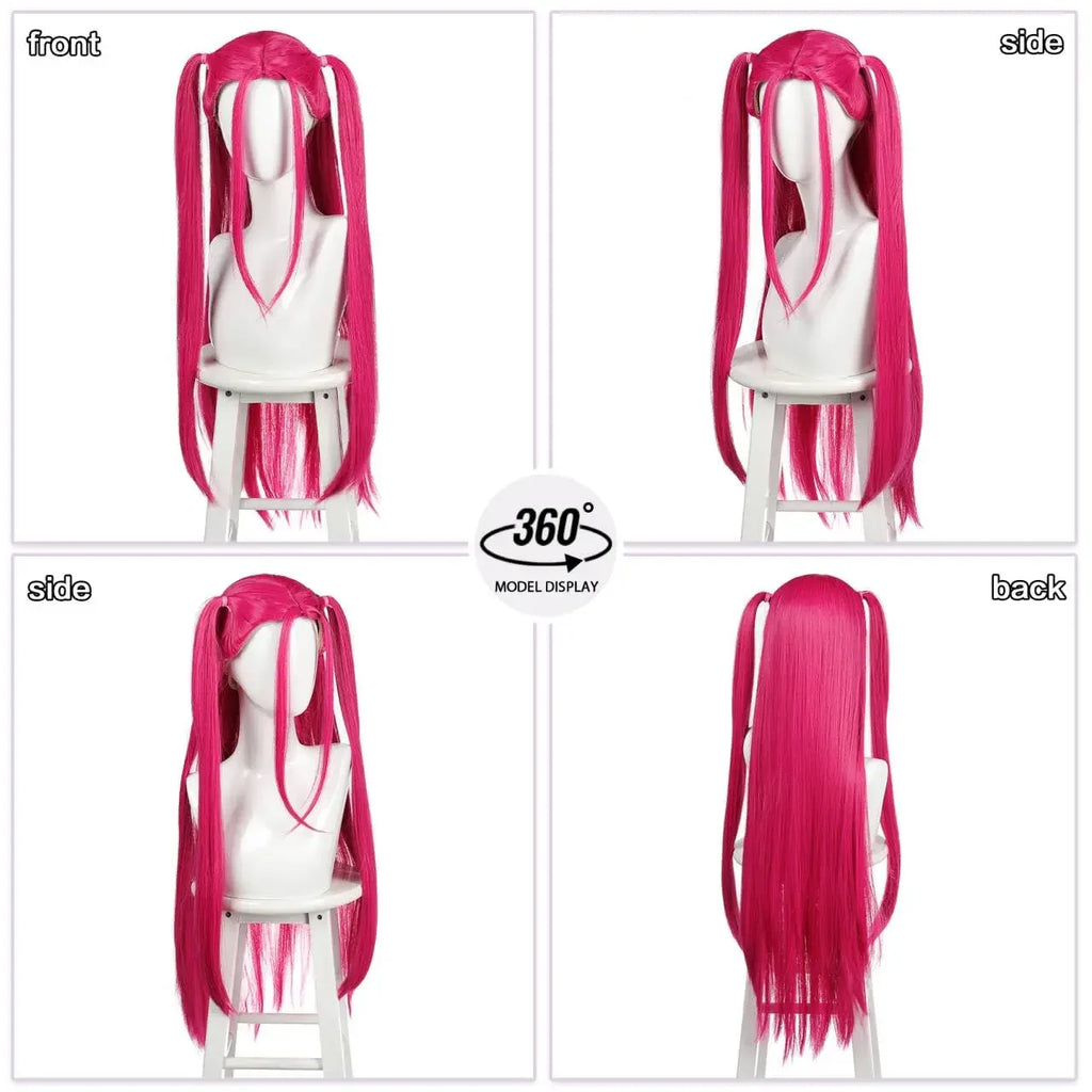 Long Purple Braid Wig Women Purple Wig With Braids Ponytail Clip Anime Cosplay Synthetic Hair Halloween Costume Adult Accessory