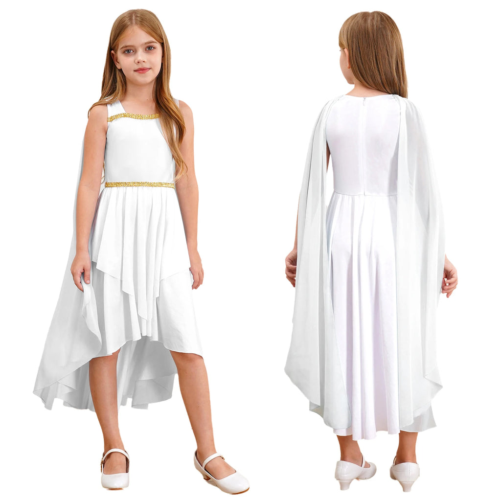 Girls Ancient Greek Goddess Toga Costume for Halloween