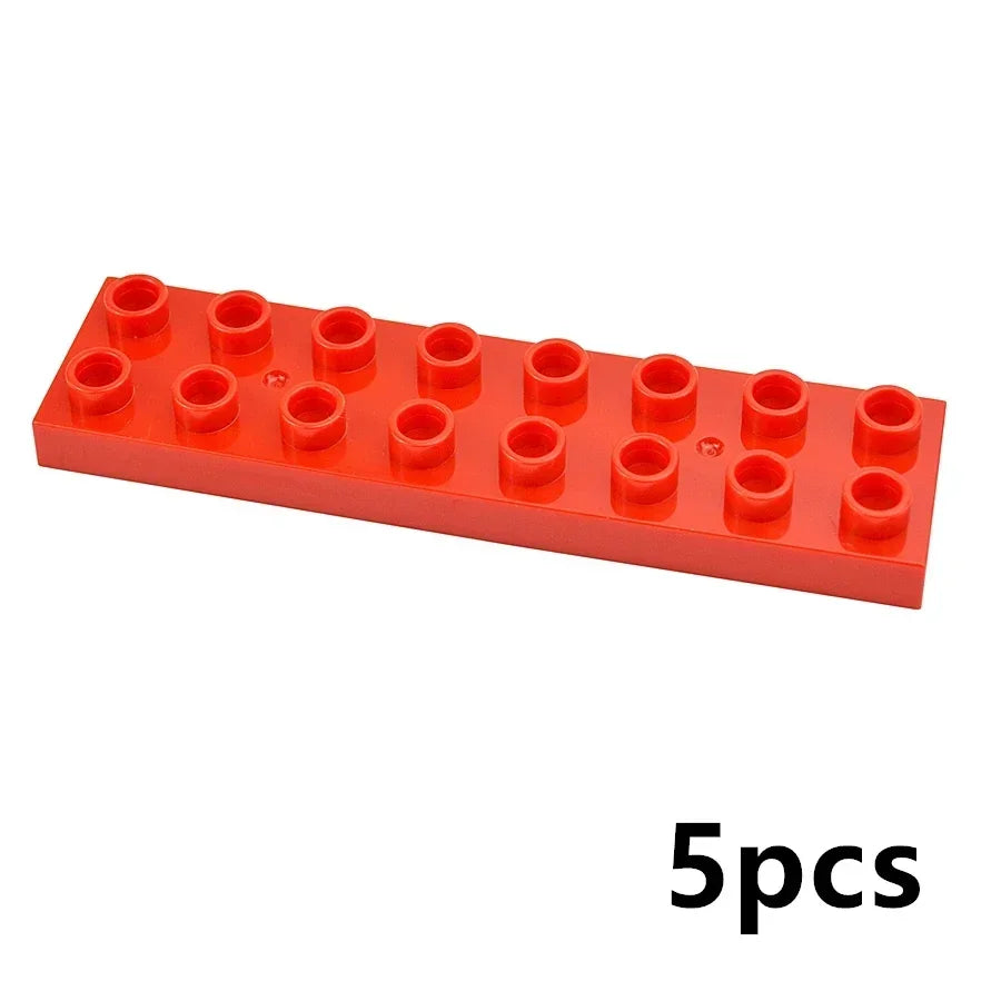 City View Large Building Bricks Wheel Bridge Big Size Track Bricks Train Straight Curved Switch Railway Compatible Duploes Toys