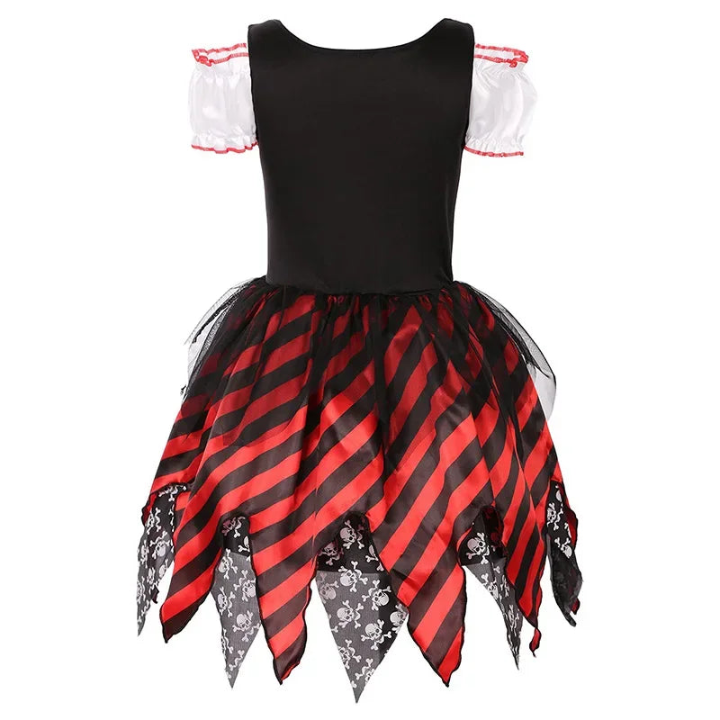 Girls Pirate Princess Costume Dress with Hat & Accessories