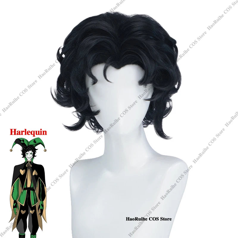 Adult Pierrot Jester Clown Costume Top Pants & Wig