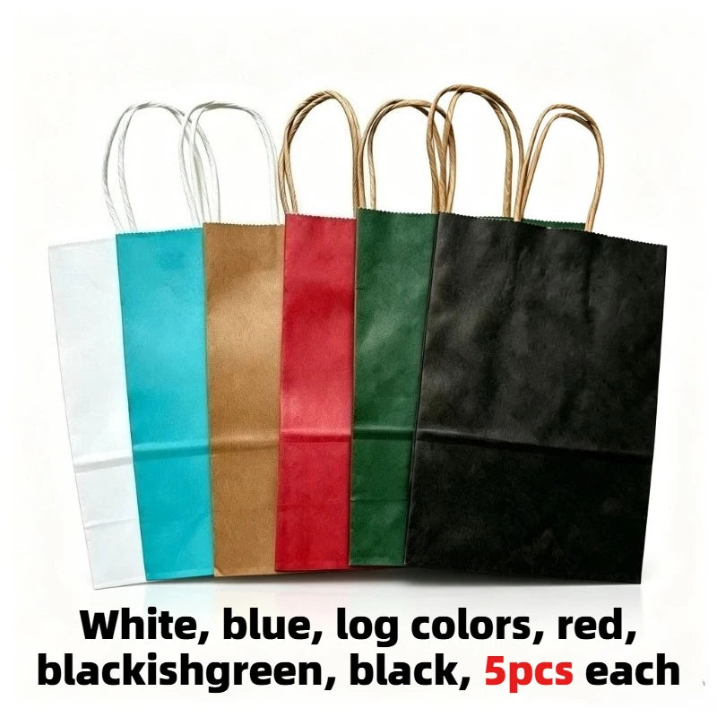 10/30/50pcs Holiday Party Gift Bag with Handle Jewelry Shopping Bag Christmas Valentine's Day Marriage Gift Colored Paper Bag