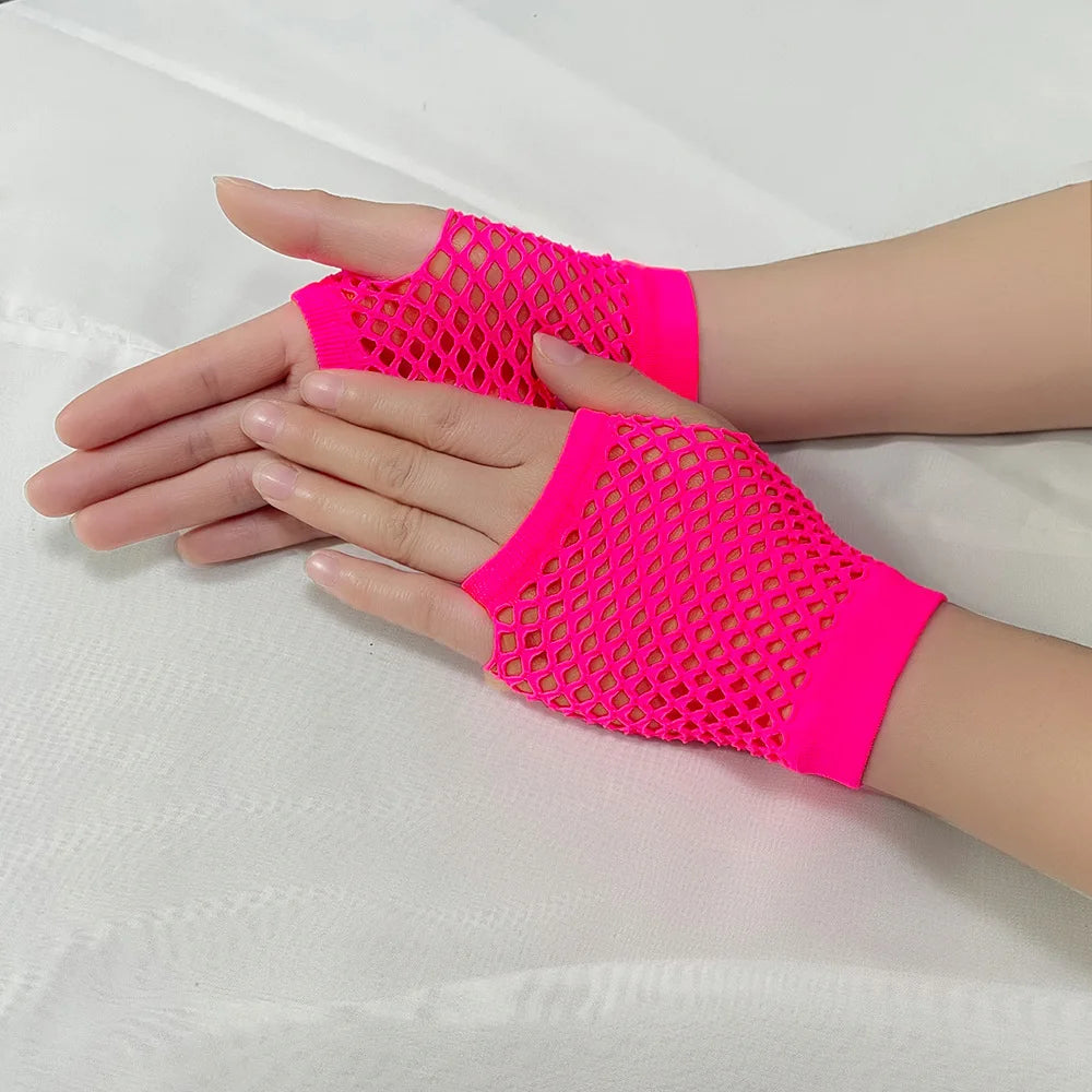 Fingerless Fishnet Gloves for Party Dance and Costume
