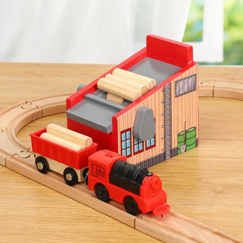 All Kinds of Wooden Train Tracks Accessories Beech Wood Railway Tracks Wooden Bridge Tunnel Fit for Wood Tracks Toys