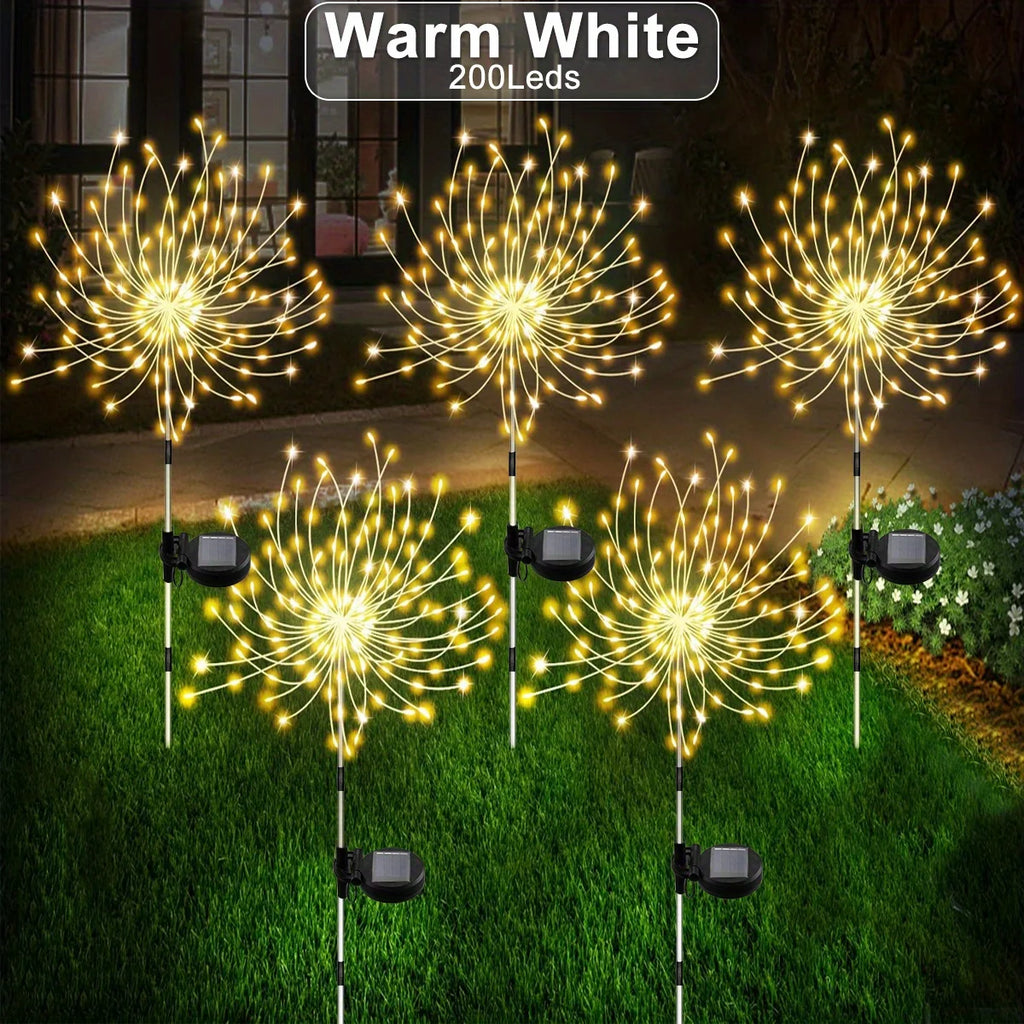 1 Pack Solar Fireworks Lights Outdoor,Holiday Lighting Firework Lights For Garden Patio,Halloween,Christmas,Wedding,Wall Decor