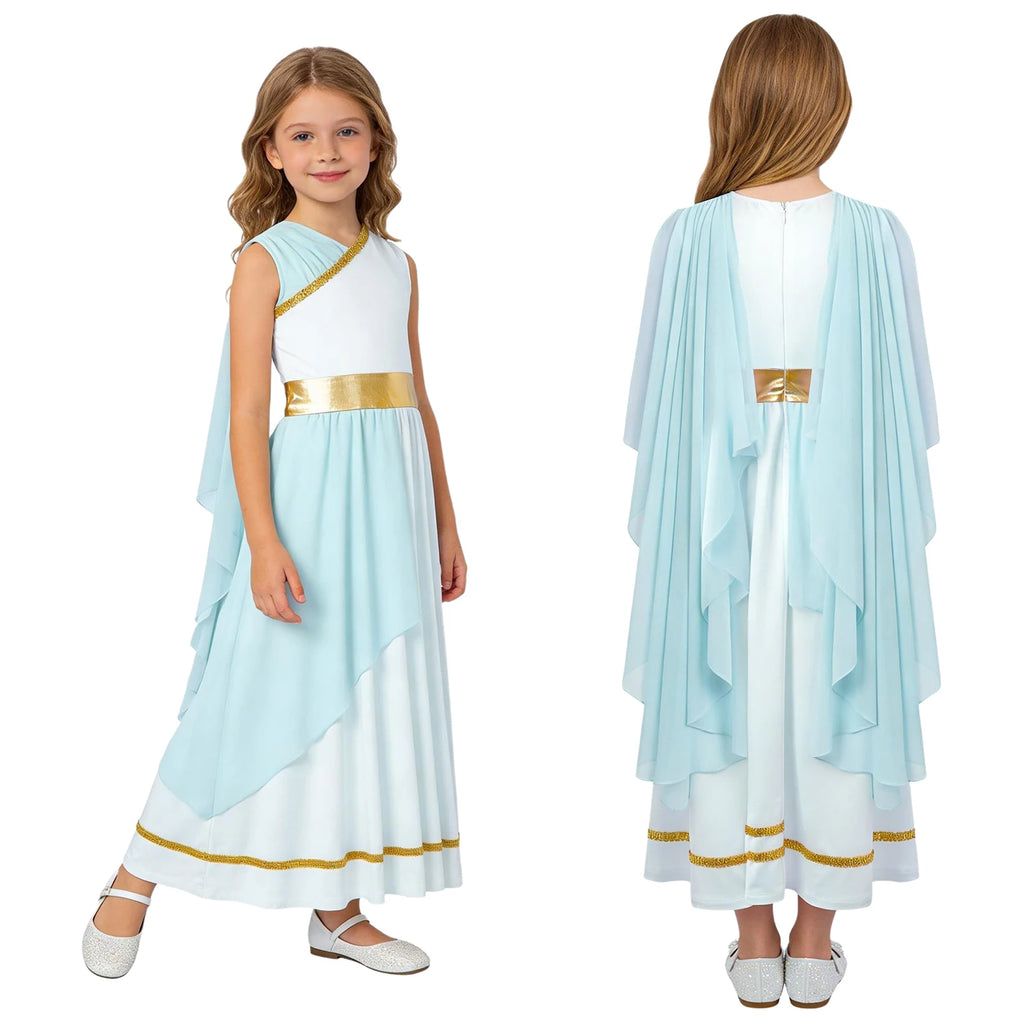 Girls Ancient Greek Goddess Toga Costume for Halloween
