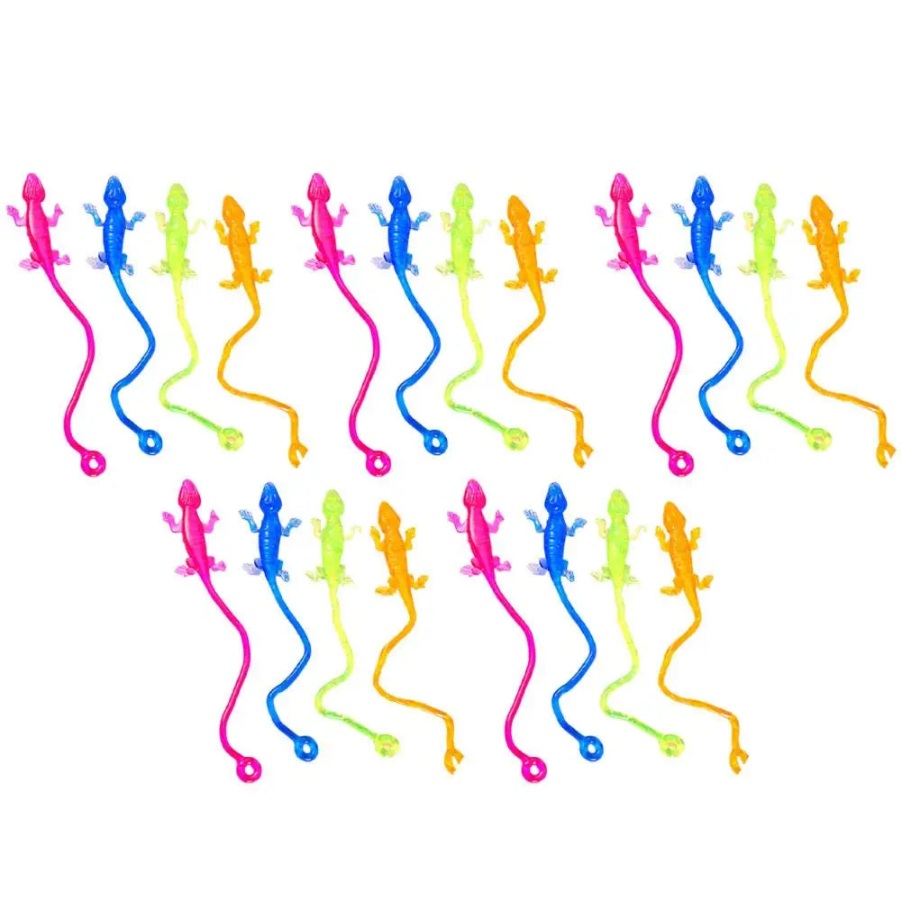 1-10X Colorful Lizard Retractable Sticky Gadget Toys For Kids Birthday Party Favors Pinata Fillers Halloween Gift Pinata Filler
