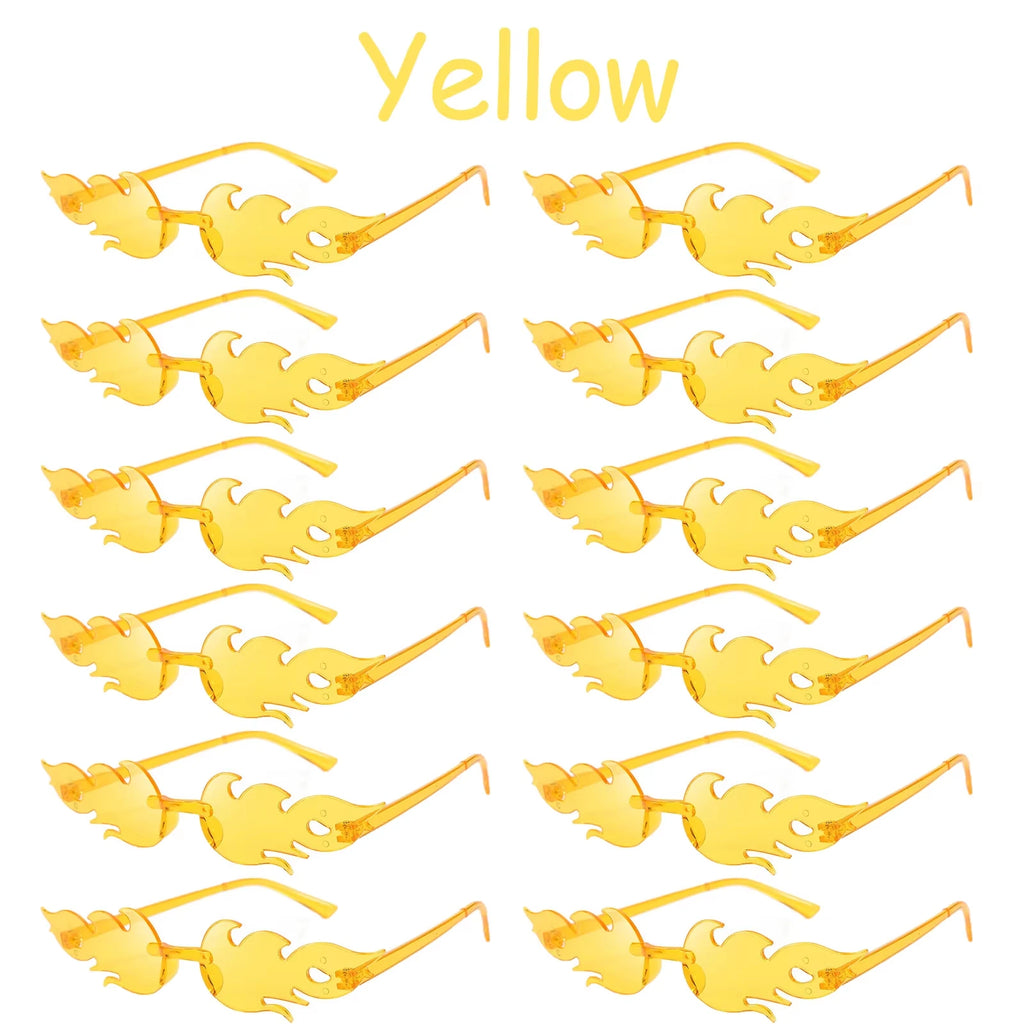 12-120 Pcs Red Fire Flame Glasses Fire Shape Sunglasses Fire Sunglasses Party Decor for Summer Shower Wedding Halloween Cosplay