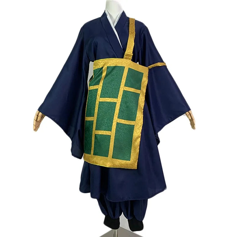 Black Blue Anime-Inspired Kimono Uniform Cosplay Costume