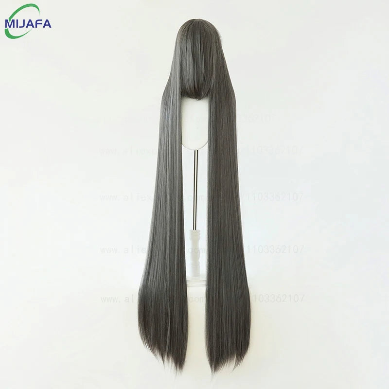 150cm Long Straight Cosplay Wig with Bangs Heat Resistant