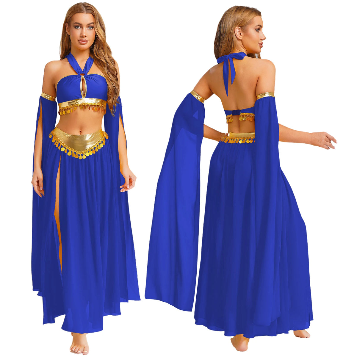 Women’s Egyptian-Inspired Costume Crop Top & Skirt Set