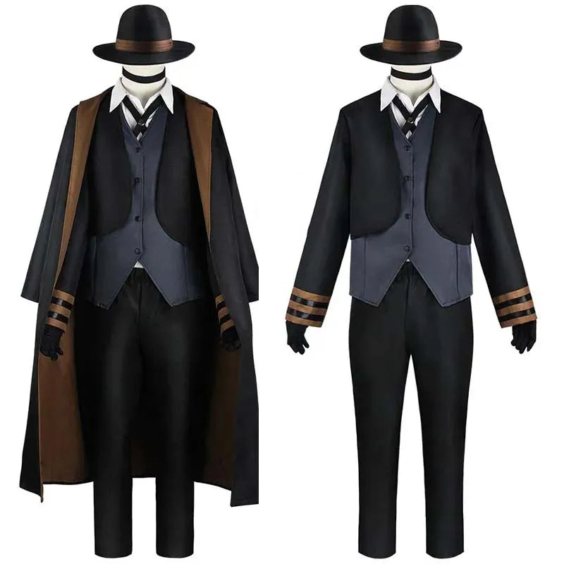 Detective-Inspired Cosplay Costume with Hat Trench Coat