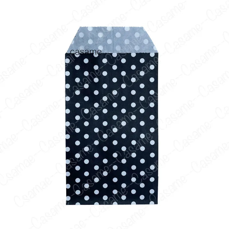 50pcs 15*10CM Wave Dot Kraft Paper Candy Biscuit Bags Packing Pouch Popcorn Bag Birthday Wrapping Supplies Pastry Tool