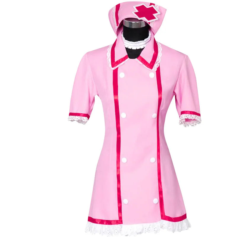 Women’s Pink Nurse Costume Dress with Hat and Socks