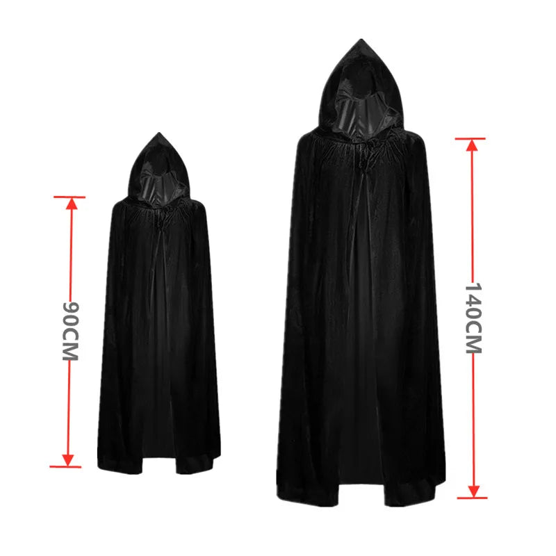 Kids Reaper Costume with Hood Scythe & Glowing Glasses