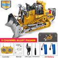 Oike 4WD Remote Control Excavator Alloy Dump Truck Bulldozer Radio Model RC Car Construction Vehicle with Lights Sound Toy Gift