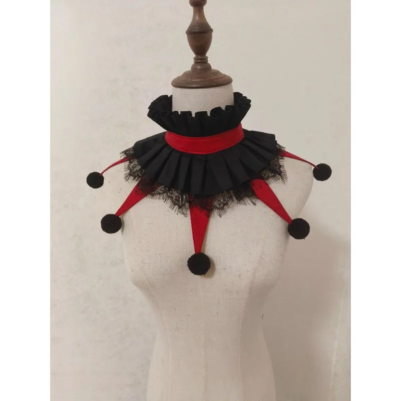 Cute wear fairy tale style clown collar cos stage clown ruff collars Halloween colorful clowns chocker