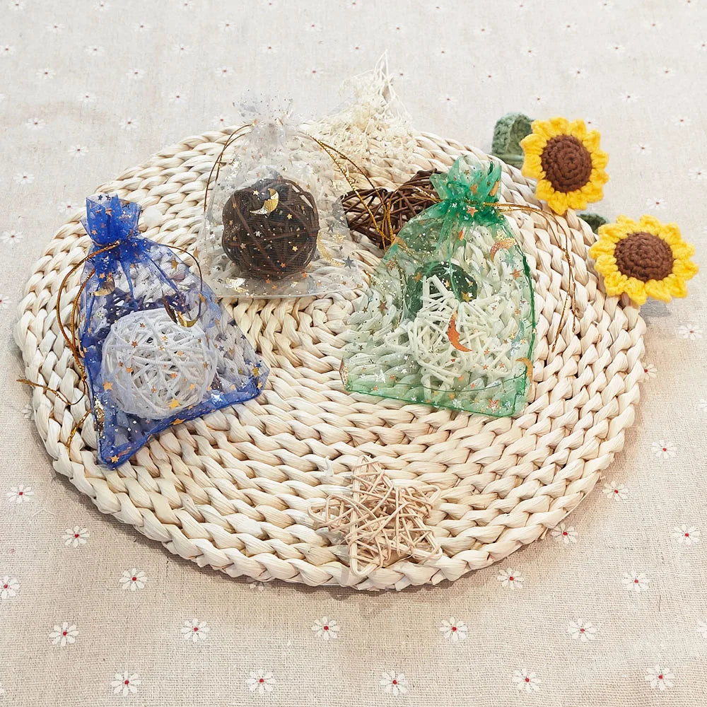 25/50/100pcs Moon Star Organza Gift Bag Multicolor  Jewelry Gifts Pouches For Wedding Party Candy Bag  Jewelry Packing  Wholesal