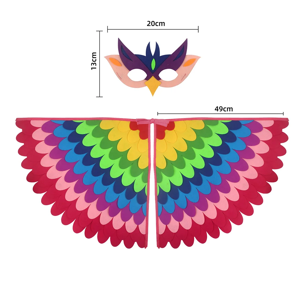 Owl Wings Costume Cape with Matching Animal Mask