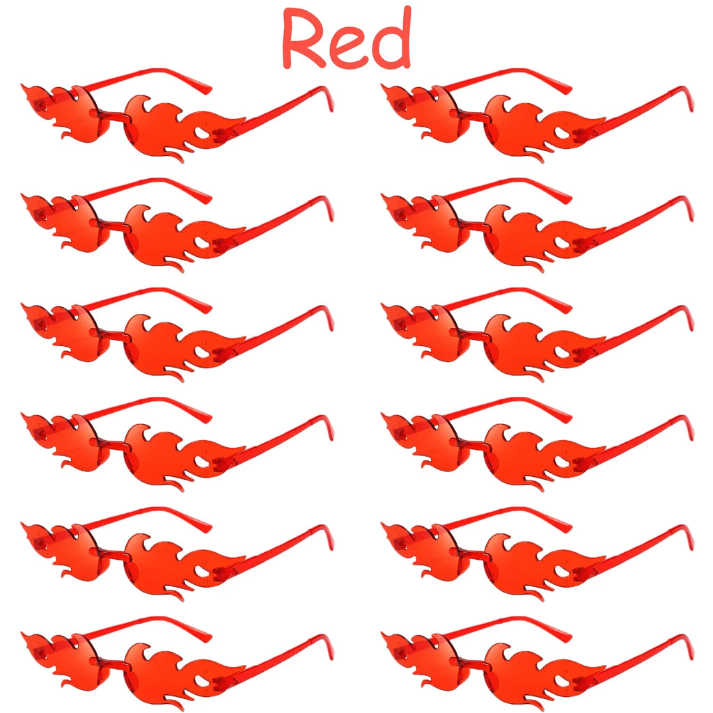 12-120 Pcs Red Fire Flame Glasses Fire Shape Sunglasses Fire Sunglasses Party Decor for Summer Shower Wedding Halloween Cosplay