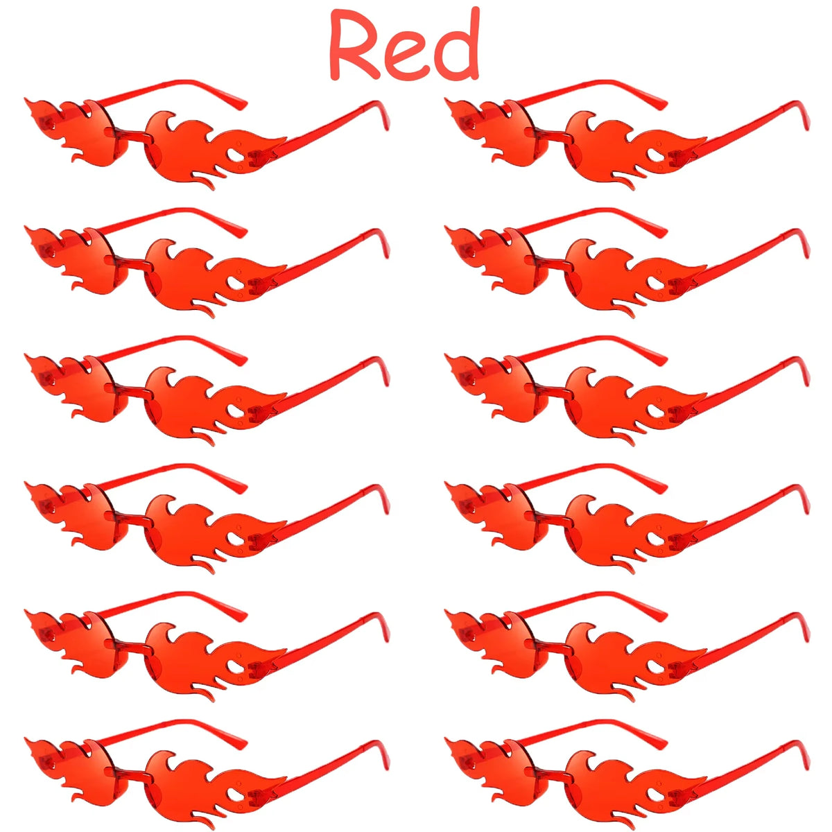 12-120 Pcs Red Fire Flame Glasses Fire Shape Sunglasses Fire Sunglasses Party Decor for Summer Shower Wedding Halloween Cosplay