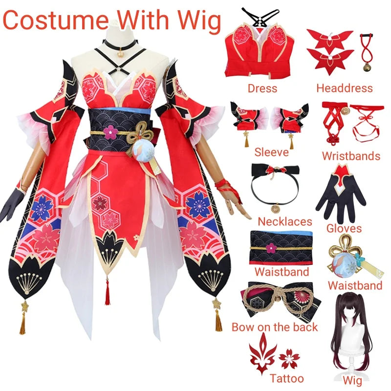 Anime-Inspired Women’s Cosplay Costume Set with Wig & Mask