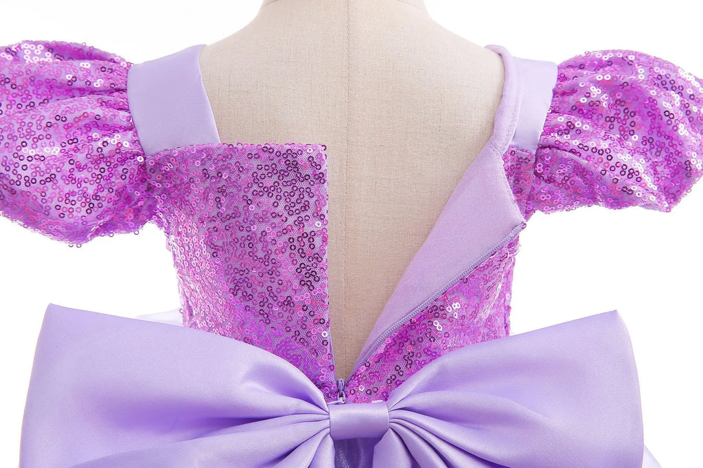 Girls Long-Hair Princess Dress Halloween Birthday Costume