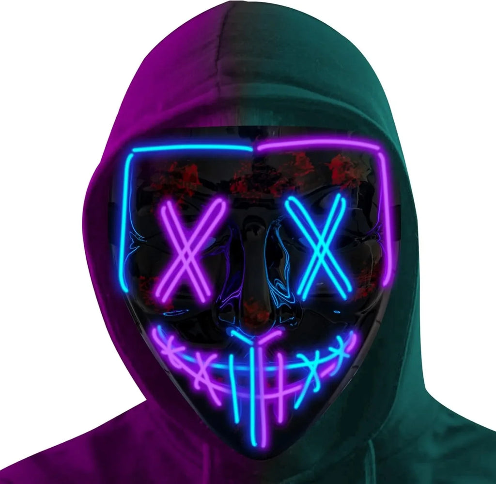 LED Light Up Halloween Mask for Cosplay & Costume Parties