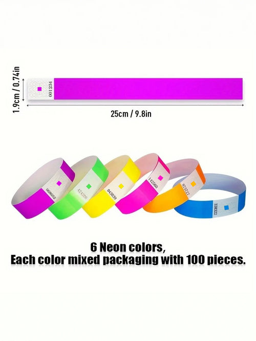 100/600 Pieces Disposable Paper Bracelets, Tear-Resistant Identification Bracelets for Parties Festivals Christmas and Halloween