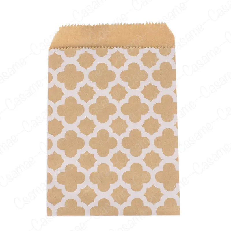 50pcs 15*10CM Wave Dot Kraft Paper Candy Biscuit Bags Packing Pouch Popcorn Bag Birthday Wrapping Supplies Pastry Tool