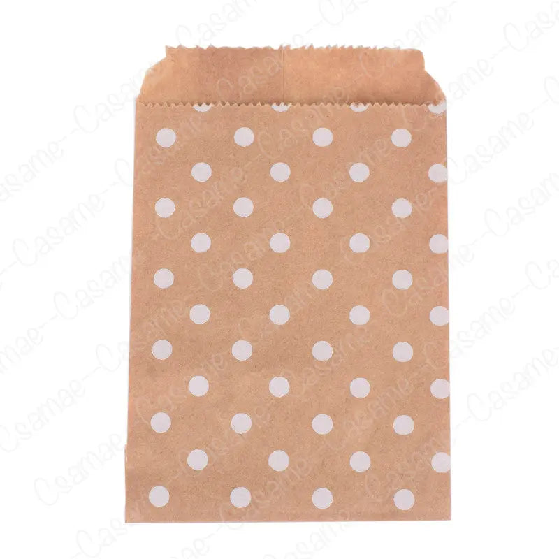 50pcs 15*10CM Wave Dot Kraft Paper Candy Biscuit Bags Packing Pouch Popcorn Bag Birthday Wrapping Supplies Pastry Tool
