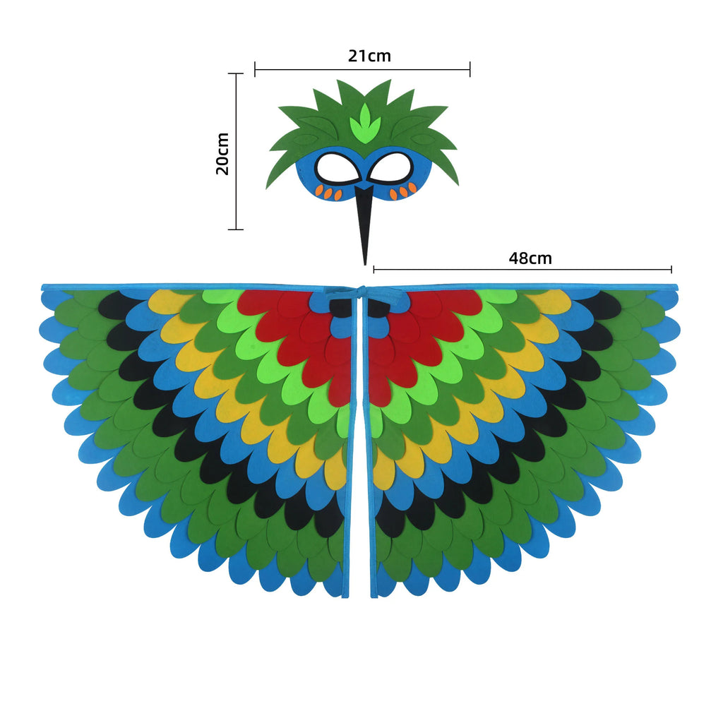 Owl Wings Costume Cape with Matching Animal Mask