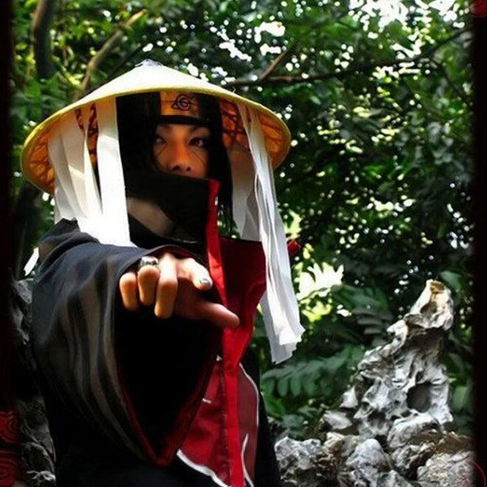 Black Cloud Ninja Cosplay Cloak with Headband for Adults