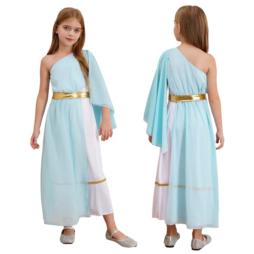 Girls Ancient Greek Goddess Toga Costume for Halloween