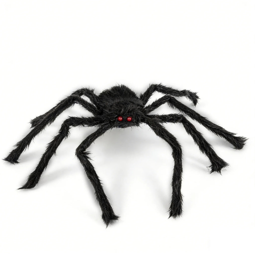 Halloween Black Giant Spider Scary Artificial Plush Spider Home Bar Haunted House Scene Ornaments Props Holiday Outdoor Decors