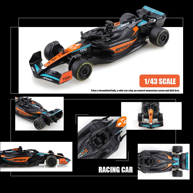 (Bagged) 1.43 Alloy Model Racing Car Toy, Exquisite Formula Alloy Pullback Racing Car, Children's Toy, Best Birthday Gift.