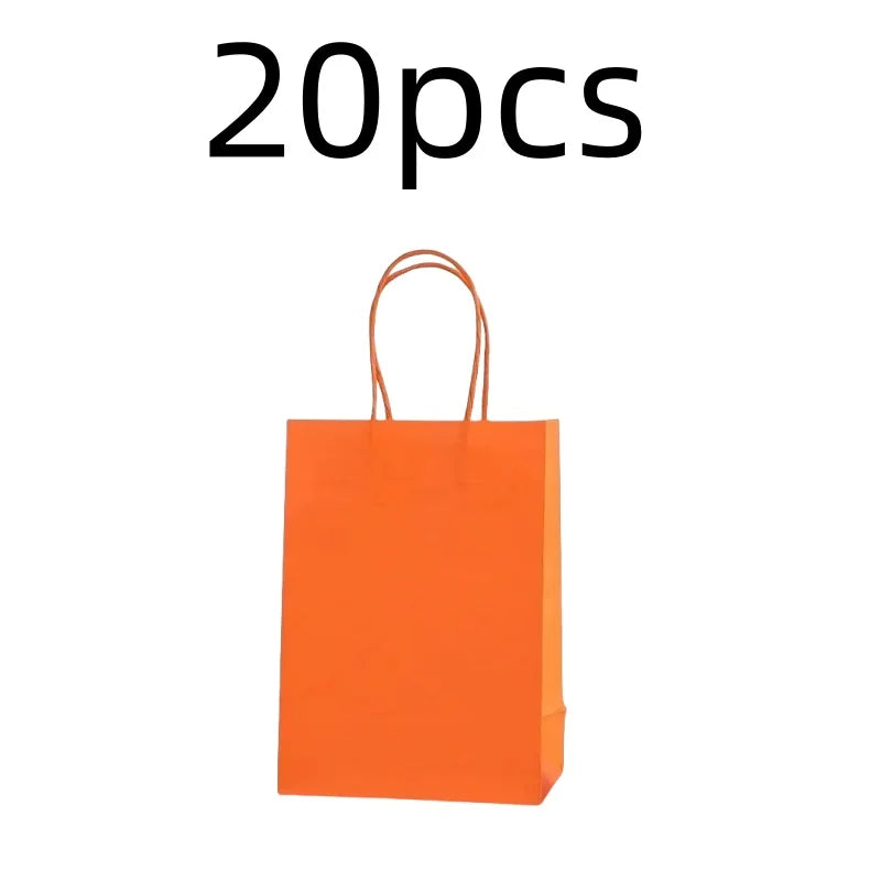 Candy Colorful Shopping Bags 10PCS Kraft Paper Gift Candy Bag Colored Hand-held Paper Bags Wedding Party Decoration Gift