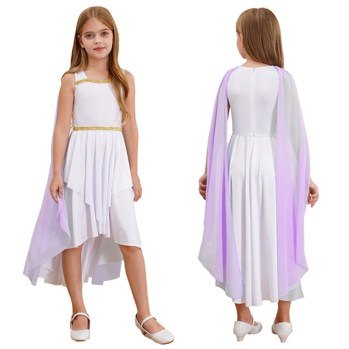 Girls Ancient Greek Goddess Toga Costume for Halloween